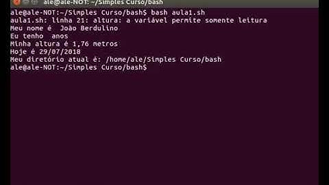 Simples Curso #bash - Aula 1 - Variáveis
