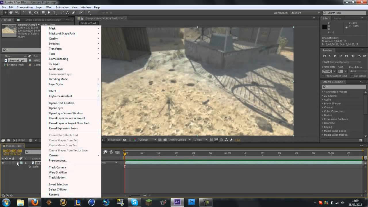After Effects & Cinema 4D Tutorial: 3D Motion Tracking Tutorial (Fast ...