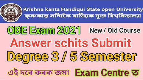 How to kkhsou OBE Answers Sheets Submit Exam Centre // Degree 3//5 semester 2021 // Offline Submit