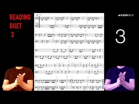 Reading Duet 3, 80bpm, Full with repeat - Klatschkurs - Rhythm Reading - by Kristof Hinz