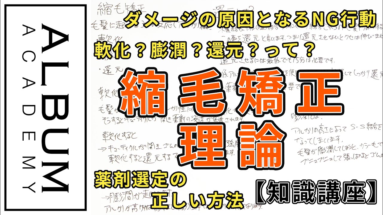 【知識講座】縮毛矯正の仕組み・薬剤・ダメージの原因について【ALBUM アカデミー】