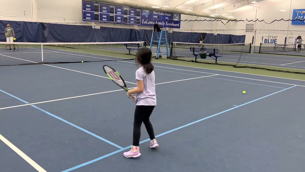 Cydia (7 years old) tennis lesson with Tennis Professional Jason Ontog. 2-17-2022