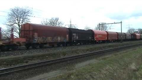 Manifest,Mixed Freight Train with Class189 electric locomotive DB Schenker Rail at Blerick,the NL