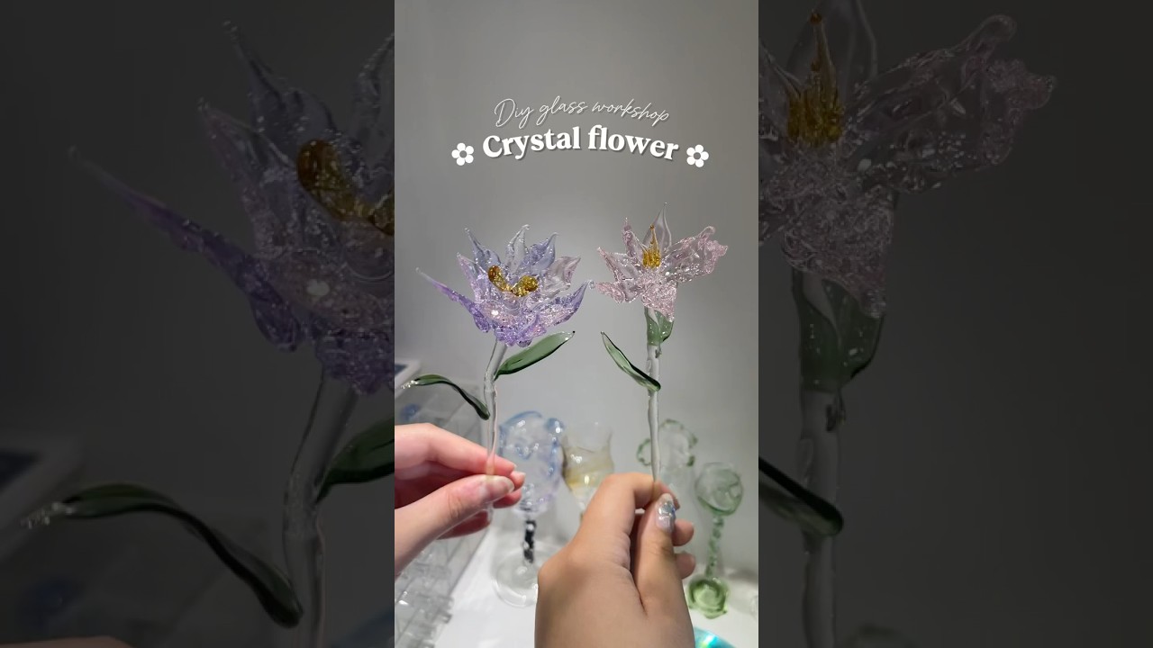 DIY glass sculpting - making crystal flower 