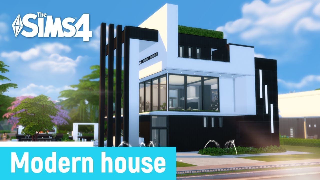 Modern House In Black And White Style │The Sims 4 Stop Motion│No Cc -  Youtube