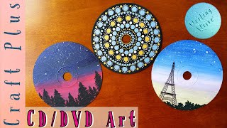 CD/DVD Art - 3 Different CD/DVD Painting Ideas - DIY Craft Ideas for Wall Decor