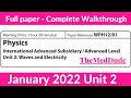 Edexcel ial physics unit 2 wph1201 january 2022  full paper walkthrough