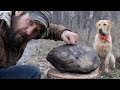 See whats inside  bushcraft cooking  primitive clay baking