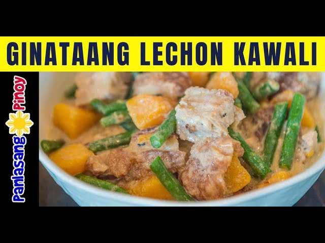 Ginataang Lechon Kawali with Kalabasa and Green Beans | Panlasang Pinoy