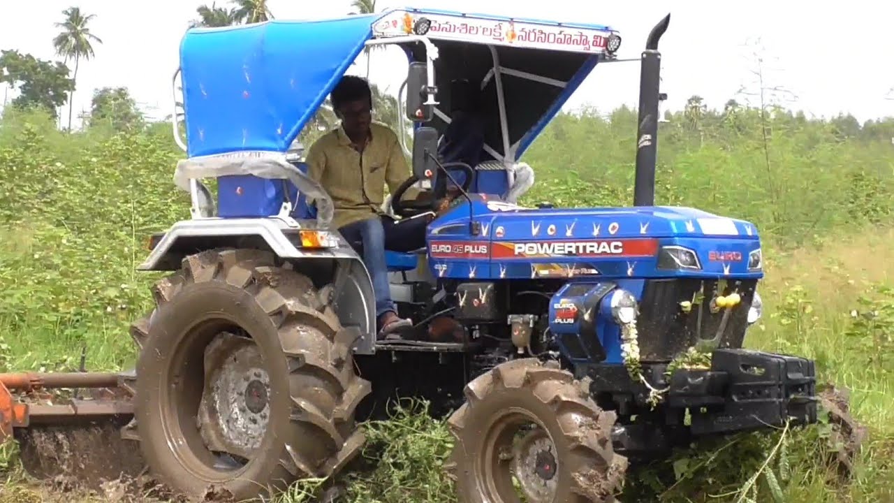 First Time working with New Tractor | Powertrac Euro 45 Plus 4wd | 8 Feet Rotavator | Latest Tractor