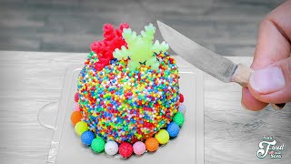Colored Cake Satisfying Miniature Strawberry Cace Decorating Sweet Tiny Cace Recipe Tutorial