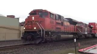 Liquid Train Leaving Scene Bnsf, Cp & Cefx Hot Shot Train