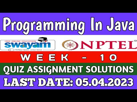 NPTEL Programming In Java WEEK 10 Quiz Assignment Solutions💡 | Swayam Jan 2023 | IIT Kharagpur