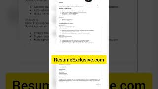 Junior Accountant Resume Format