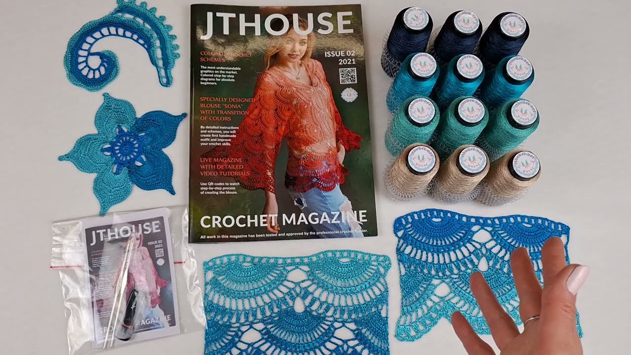 Charlotte's Exclusive VIP Crochet Kit – Blouse Sonia in Teal, Navy