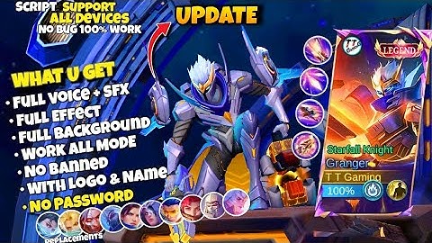 Script Skin Granger Legend - Starfall Knight No Password + Logo | Full Effect Voice | New Patch