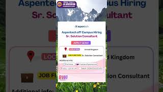 Aspentech off Campus Hiring |Sr. Solution Consultant |Apply Now |