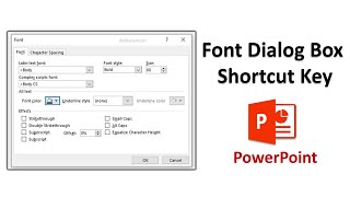 Font Dialog Box Shortcut Key In PowerPoint