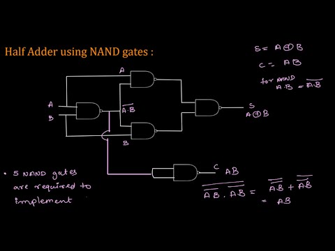 Lec  -11 | Half Adder, Truth table , Design using NAND and NOR | How to design combinational circuit