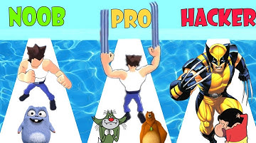 Noob vs Pro vs Hacker in Blades Rush | Shinchan , Jack , Bhalu and Bulbule plays Blades Rush