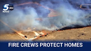 How do bulldozers fight wildfires? Sky 5 shows firebreaks that helped stop Blaine County flames