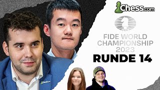Die letzte Partie um den Weltmeistertitel | FIDE Weltmeisterschaft 2023 R14 | Ding - Nepo