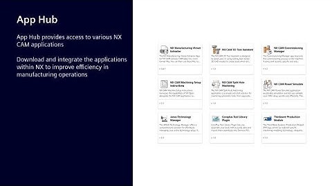 NX CAM App Hub - A smarter way to access CAM applications