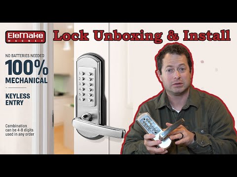 ✅Keyless Mechanical Keypad Lever Lock - No Batteries - Elemake - How To Install Combination Code
