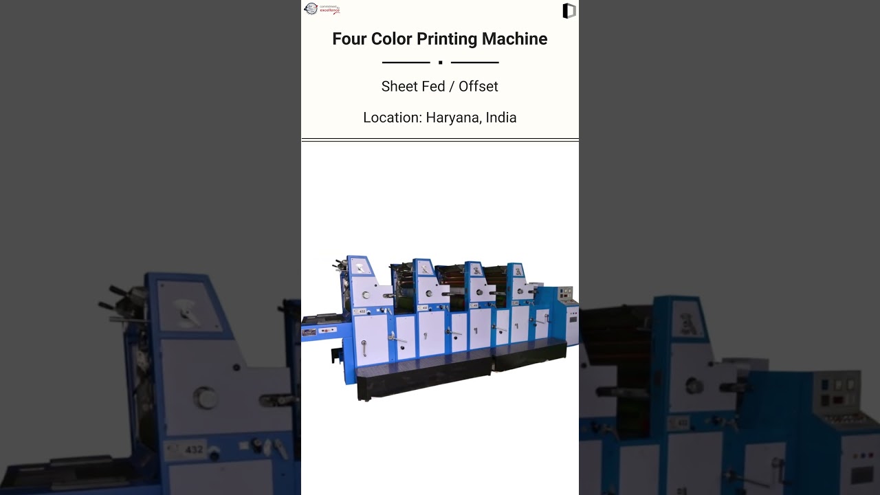 🚨 For Sale: Blue Print Line 4-Color Sheet-Fed Offset Printing Machine (BPL) 
