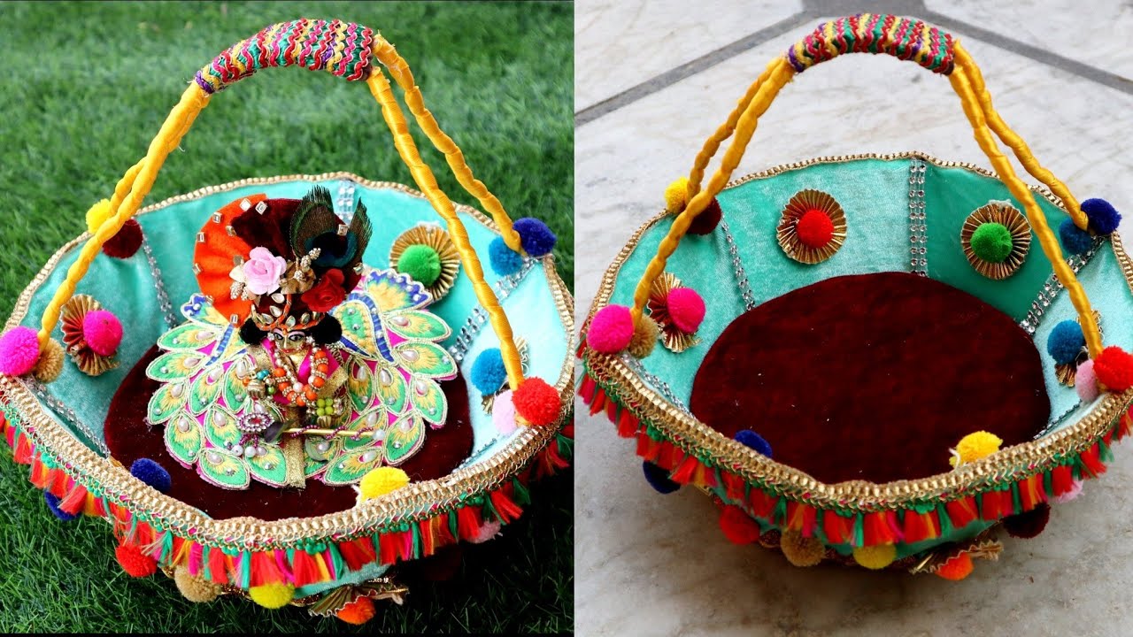 Basket Decoration for Kanha ji/Ladoo Gopal Basket Decoration - YouTube