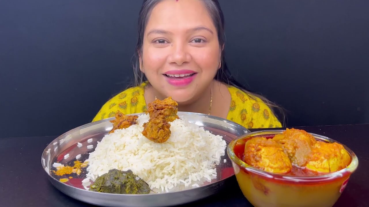 Bigbites,Eating Rice With Spicy 🥵🔥🔥 Duck Egg Curry And Kharkol Pata Bata।।