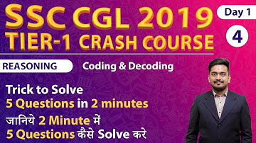 Coding Decoding Reasoning Tricks | सिर्फ 1 ही Trick से सारे प्रश्न Solve | SSC CGL 2019 Crash Course