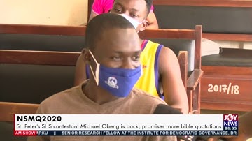 NSMQ2020: St. Peter’s SHS contestant Michael Obeng is back - AM Show on Joy News (23-9-20)