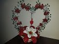 Boncuktan Çiçeklerle Kalp Yapımı  - DIY Valentine's Day Gift Project With Beaded Flowers