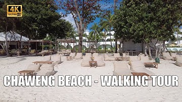 4K Koh Samui Chaweng beach Walking tour | Streets of Thailand 2022