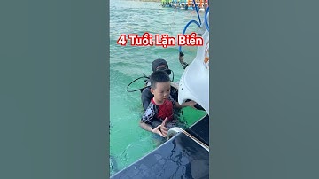 Cậu Bé bốn tuổi dám trải nghiệm lặn biển quá gan dạ luôn #nhatrang #funny