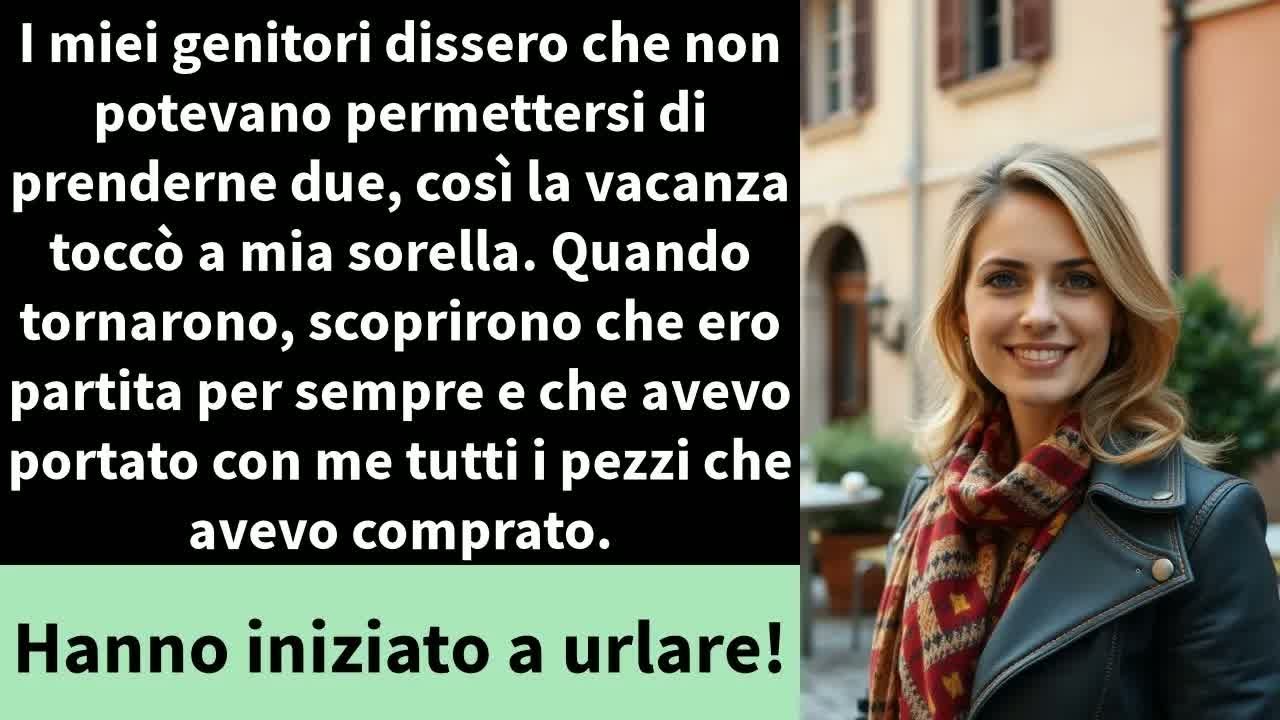 I miei genitori dissero che non potevano permettersi di prenderne due, così la vacanza toccò a mia