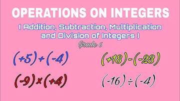 OPERATIONS ON INTEGERS        Grade 6