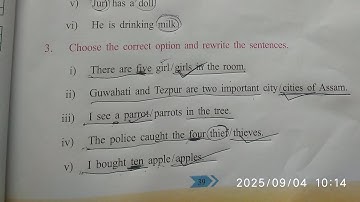 Class 3 English Revision Test 1//Q.No.4&5//AJV