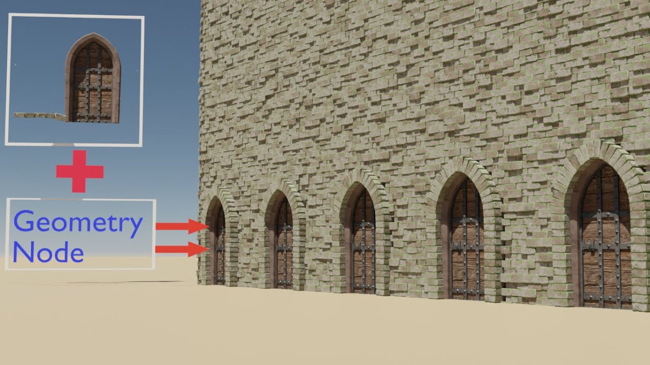 Blender Procedural Brick Wall With the Door(Geometry node) - YouTube
