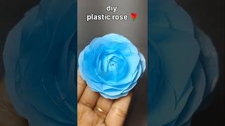 How to Make Plastic Rose | Easy DIY Blue Rose Flower Craft#PlasticRose #BlueRose #DIYCraft#shorts