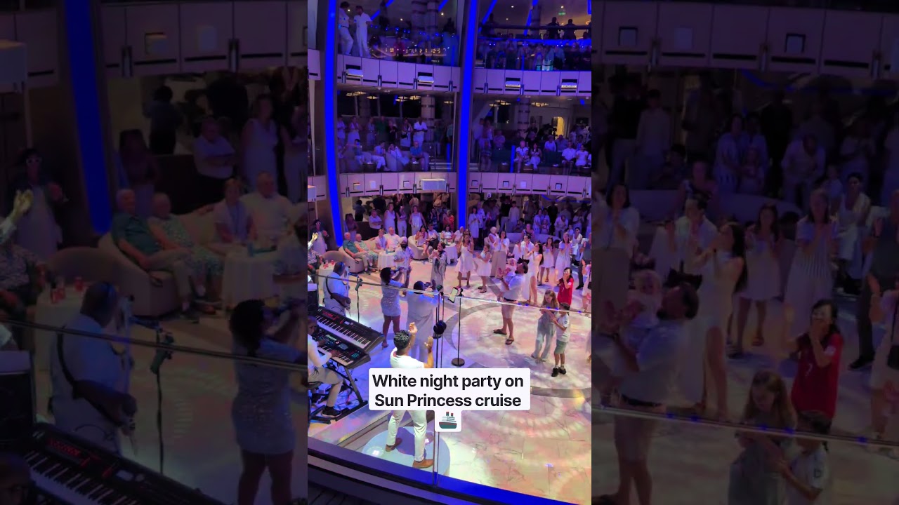 White night party on Sun Princess cruise 🚢 #princess #cruise #party #travel
