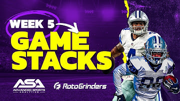 NFL DFS GPP STACKS DRAFTKINGS WEEK 5: ADVANCED SPORTS ANALYTICS - ROTOGRINDERS