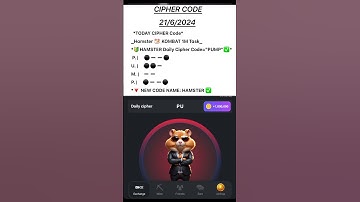 Today Daily Cipher Code Hamster Kombat for 1M Coins 21/6/2024 #hamsterkombat #crypto