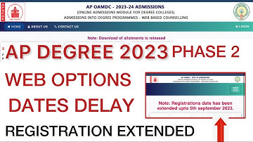 AP DEGREE 2023 PHASE 2 WEB OPTIONS SCHEDULE | REGISTRATION DATE EXTENDED