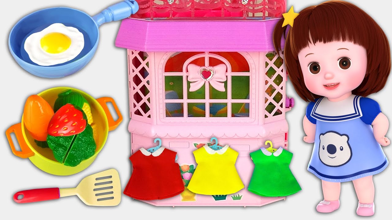 Baby Doli And Bed Room House And Kitchen Baby Doll Toys Story - Youtube