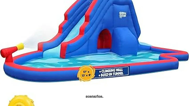 Ultimate Inflatable Water Slide Park with Tunnel Climbing Wall Splash Pool - Easy Set-Up for Outdoor