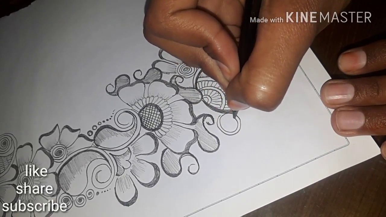 Arabic Mehndi Design With Pencil Mehndi Design With Pencil On