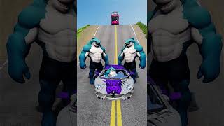 Longer Bus vs Tralalero Tralala Shark Brainrot Characters BeamNG Drive #beamngshorts