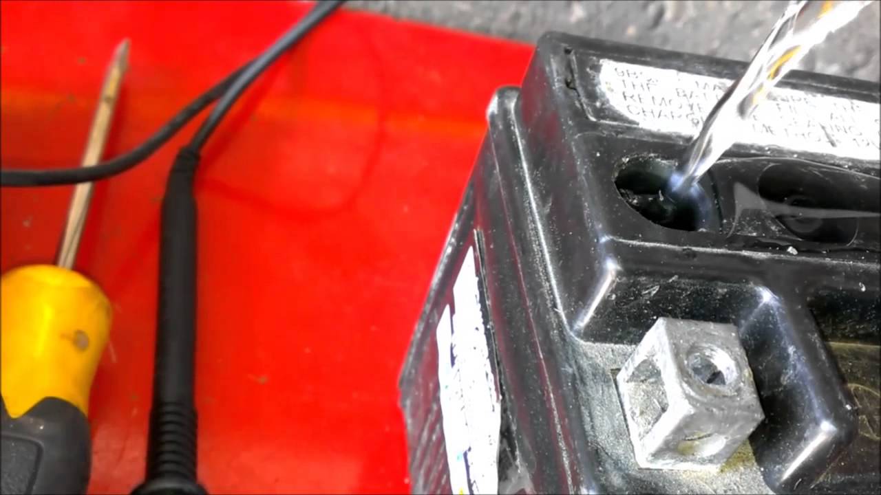 Revive old motorcycle battery Epsom Salt - YouTube